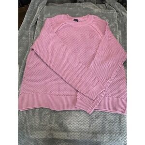 Gap Womens XXL Purple Basketweave Knit Raglan Sleeve Crewneck Sweater QLN0253S